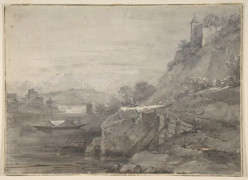 River Landscape Wall Art by Anonymous, Italian, 19th century - High-Resolution Digital Print