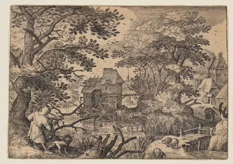 River Landscape with a Sportsman Wall Art by Herman Duning - High-Resolution Digital Print