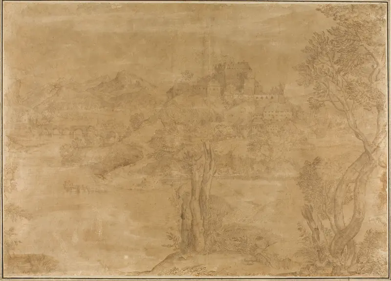 River Landscape with Castle Wall Art by Style of Giovanni Francesco Grimaldi - High-Resolution Digital Print