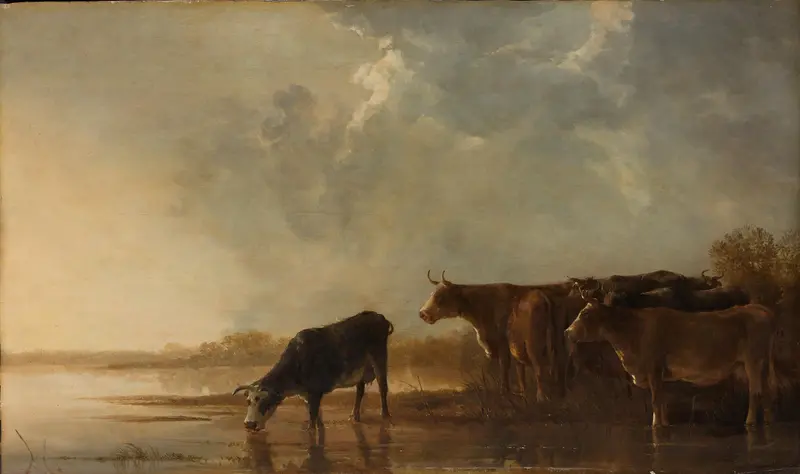 River Landscape with Cows Wall Art by Unknown - High-Resolution Digital Print