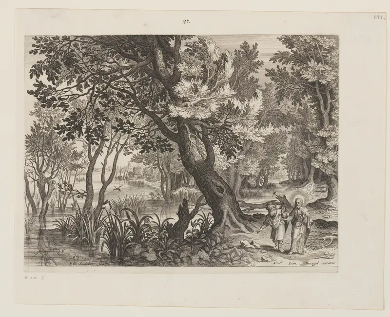 Riverscape with The Temptation of Christ