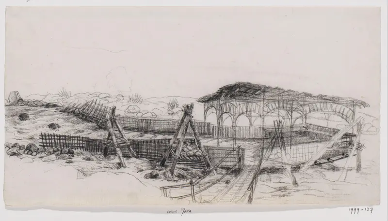 Rivier en brug (aanlegplaats?), Java Wall Art by Adrianus Johannes Bik - High-Resolution Digital Print