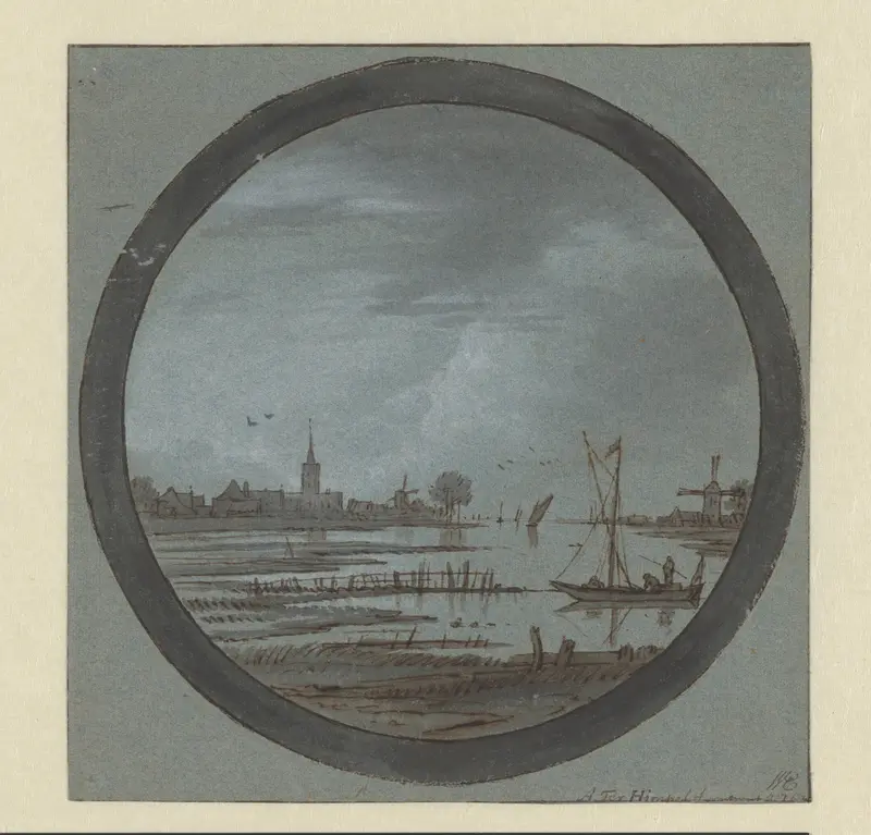 Rivier met schepen Wall Art by Aarnout ter Himpel - High-Resolution Digital Print