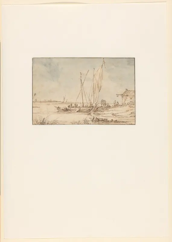 Riviergezicht met een boot Wall Art by Nicolaes van Lijnhoven - High-Resolution Digital Print