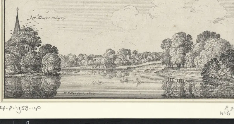 Riviergezicht met zwanen nabij Albury Wall Art by Unknown - High-Resolution Digital Print