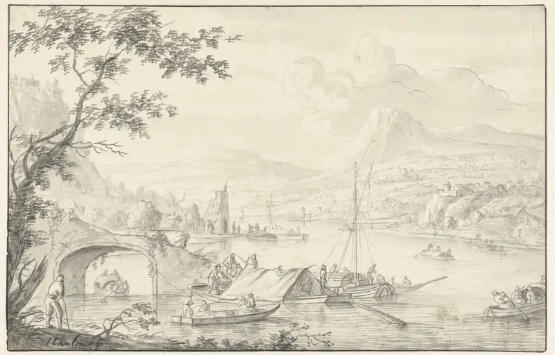 Rivierlandschap Wall Art by Louis Chalon - High-Resolution Digital Print
