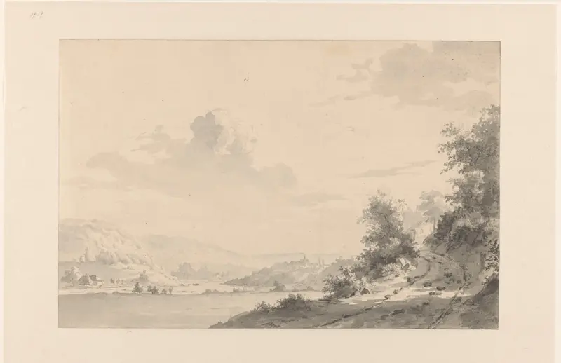Rivierlandschap bij Mühlheim aan de Ruhr Wall Art by George Andries Roth - High-Resolution Digital Print