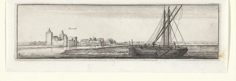Rivierlandschap met gezicht op Ruhrort Wall Art by Wenceslaus Hollar - High-Resolution Digital Print