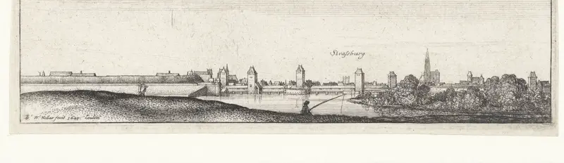 Rivierlandschap met gezicht op Straatsburg Wall Art by Unknown - High-Resolution Digital Print