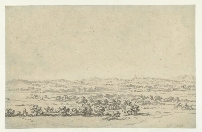Rivierlandschap met in de verte een toren Wall Art by Abraham Jansz Begeyn - High-Resolution Digital Print