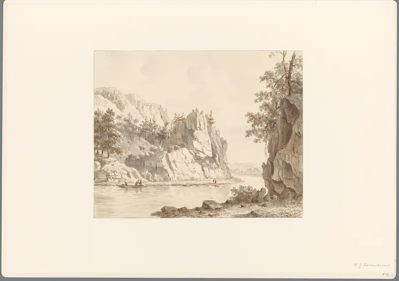 Rivierlandschap met rotsen Wall Art by Nicolaas Johannes Roosenboom - High-Resolution Digital Print