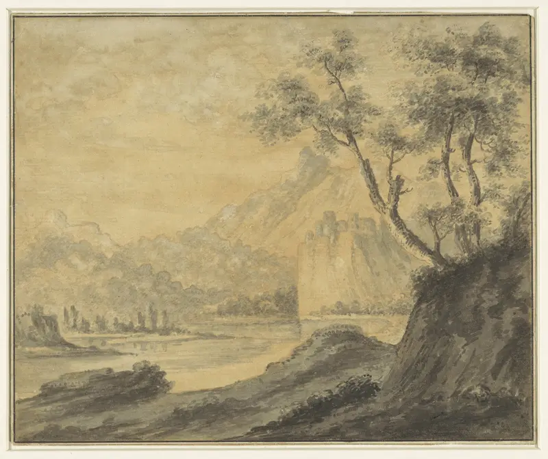 Rivierlandschap met rotsen Wall Art by Unknown - High-Resolution Digital Print