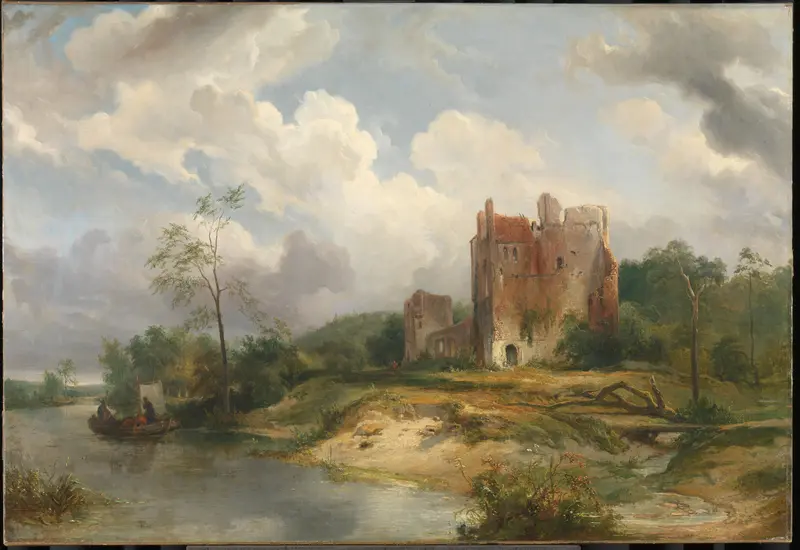 Rivierlandschap met ruïne Wall Art by Wijnand Nuijen - High-Resolution Digital Print
