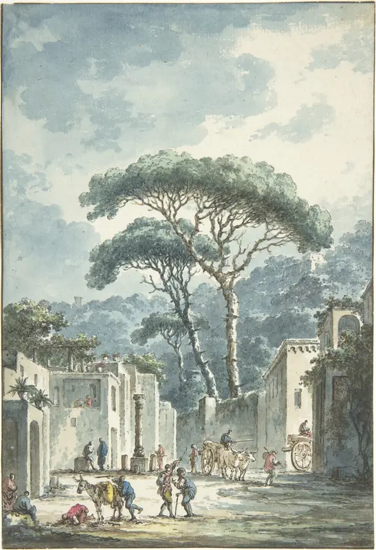 Road Leading to the Grotto of Posillipo Wall Art by Claude Louis Châtelet - High-Resolution Digital Print