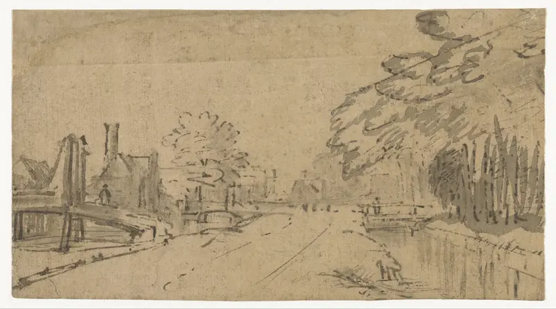 Road with Trees, Ditches and Houses Wall Art by Unknown - High-Resolution Digital Print