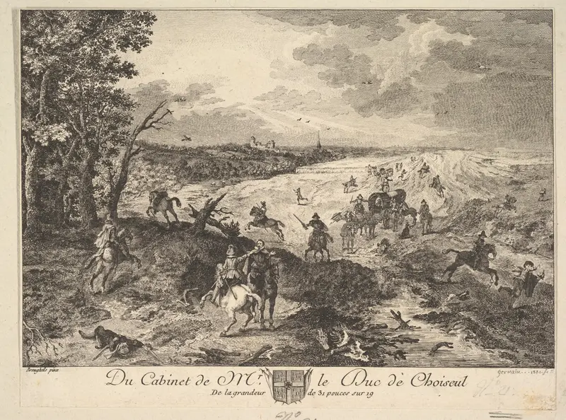 Robbery on a Road after a painting in the collection of the Duc de Choiseul Wall Art by Louis Germain - High-Resolution Digital Print