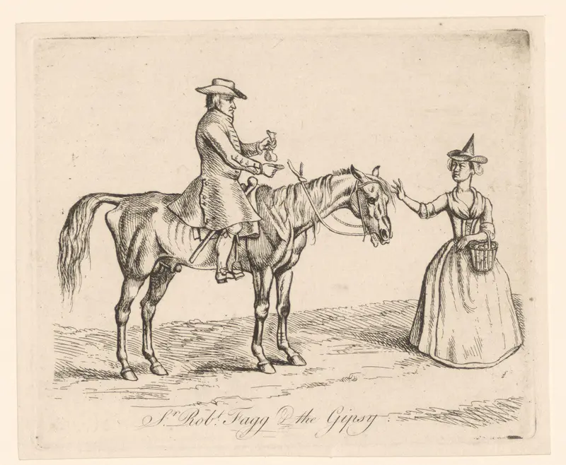 Robert Fagge te paard koopt eieren bij een vrouw Wall Art by Unknown - High-Resolution Digital Print