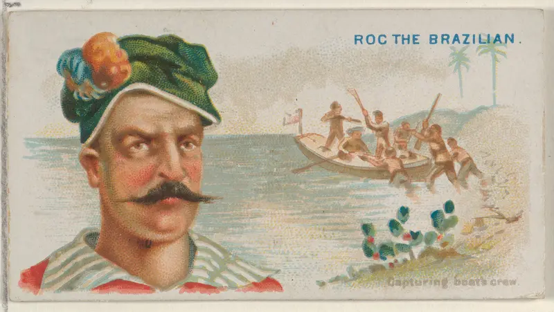 Roc the Brazilian, Capturing Boat's Crew, from the Pirates of the Spanish Main series (N19) for Allen & Ginter Cigarettes Wall Art by Allen & Ginter - High-Resolution Digital Print