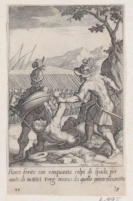 Rocco, from Scelta d'Alcuni Miracoli e Grazie della Santissima Nunziata di Firenze (Selection of Some Miracles and Graces that Occurred in the Church of the Annunziata in Florence) Wall Art by Jacques Callot - High-Resolution Digital Print
