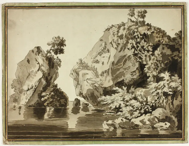 Rocks and Water Wall Art by Jacob Philipp Hackert - High-Resolution Digital Print