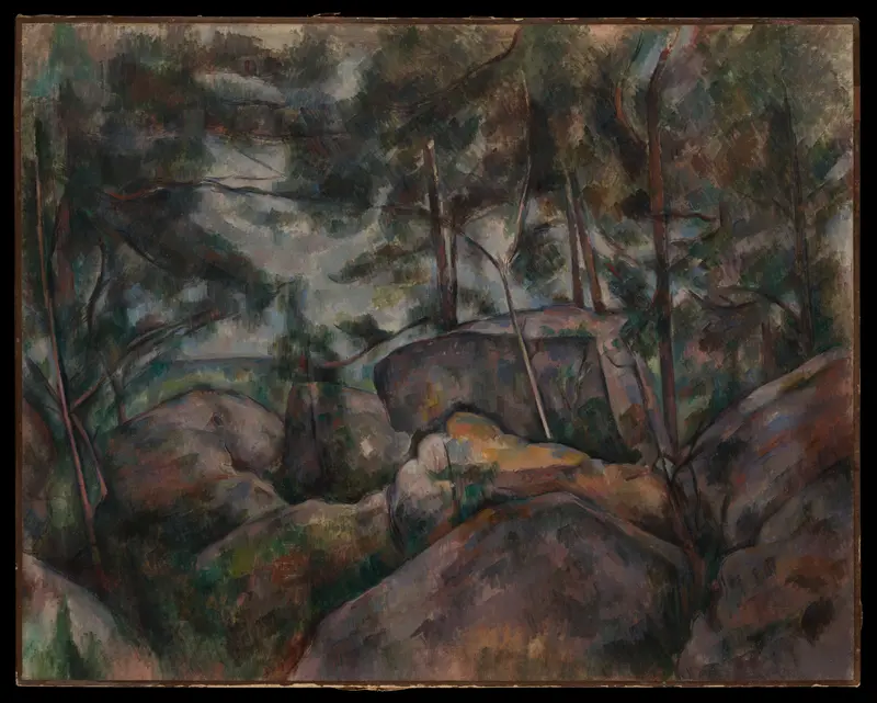 Rocks at Fontainebleau Wall Art by Paul Cézanne - High-Resolution Digital Print