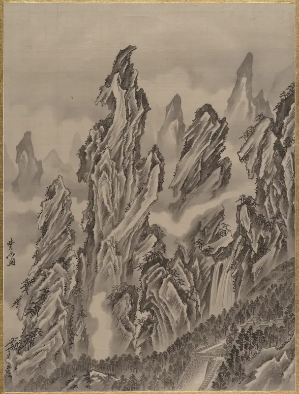 Rocky Landscape Wall Art by Kawanabe Kyōsai 河鍋暁斎 - High-Resolution Digital Print