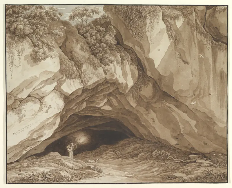 Rocky Landscape with Hunters Wall Art by Johann Christian Reinhart - High-Resolution Digital Print