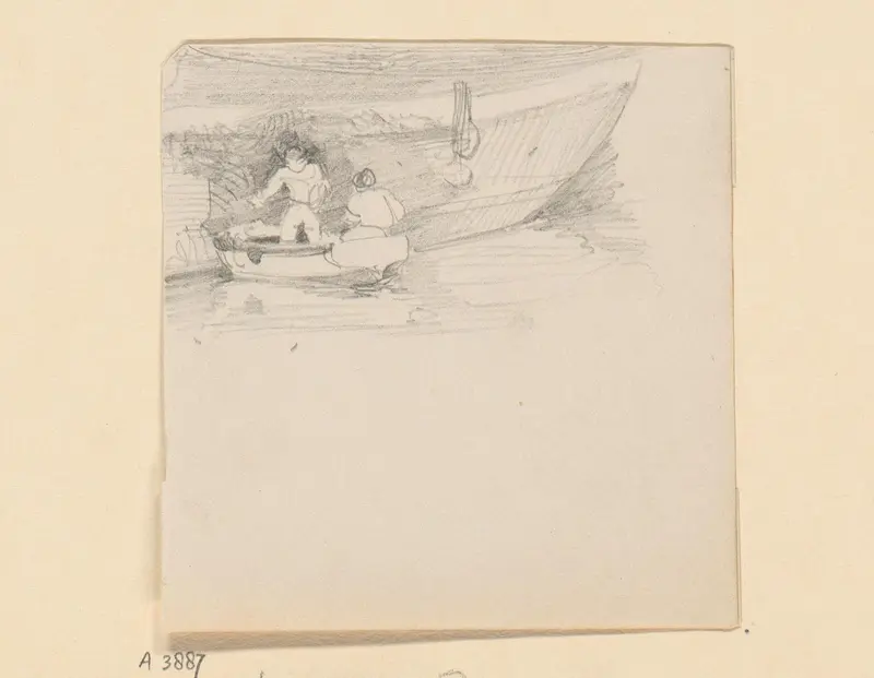 Roeibootje langszij van een schip Wall Art by Willem Anthonie van Deventer - High-Resolution Digital Print