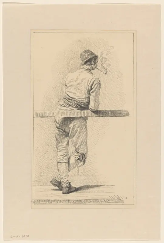 Rokende jongeman, van achteren Wall Art by Joannes Pieter Visser Bender - High-Resolution Digital Print