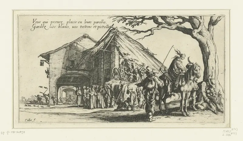 Roma bij een herberg Wall Art by Unknown - High-Resolution Digital Print