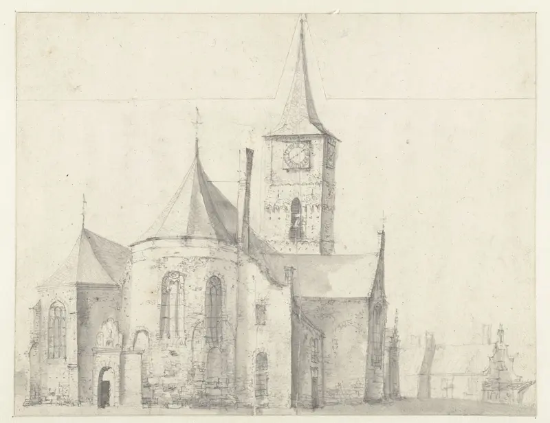 Romaanse kerk, gezien vanuit het noordoosten. Wall Art by Jan Abrahamsz. Beerstraten - High-Resolution Digital Print