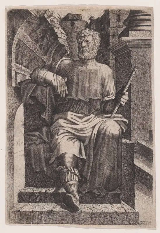 Roman General (?) Seated before Ruins Wall Art by Lambert Suavius - High-Resolution Digital Print