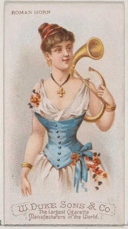 Roman Horn, from the Musical Instruments series (N82) for Duke brand cigarettes Wall Art by W. Duke, Sons & Co. - High-Resolution Digital Print