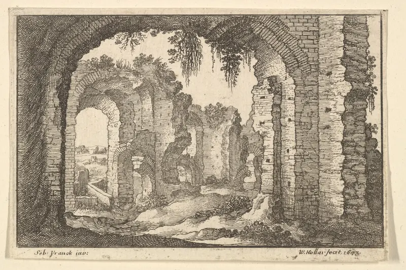 Roman Ruins, from "Roman Ruins" Wall Art by Wenceslaus Hollar - High-Resolution Digital Print