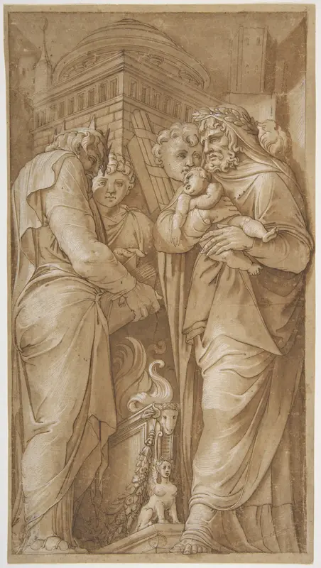 Roman Scene Wall Art by Polidoro da Caravaggio - High-Resolution Digital Print