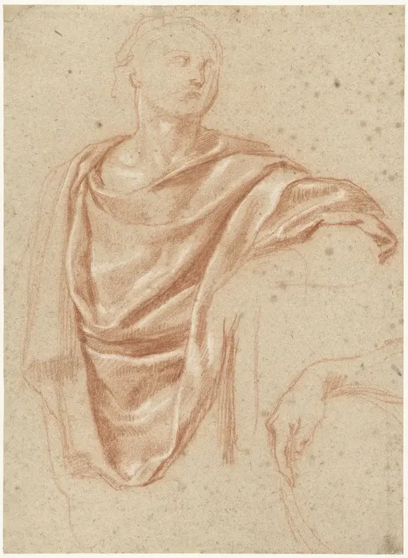 Romein in toga en studie van een hand Wall Art by Eustache Lesueur - High-Resolution Digital Print