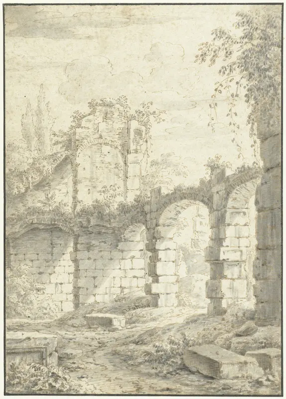 Romeinse ruïnes Wall Art by Johann Franz Ermels (der Ältere) - High-Resolution Digital Print