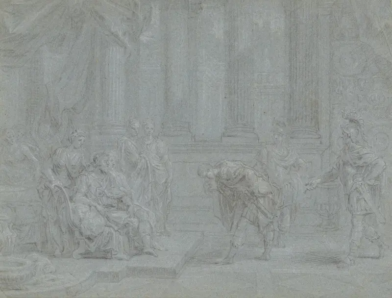 Romeinse scène met een keizer en een veldheer Wall Art by Mattheus Ignatius van Bree - High-Resolution Digital Print