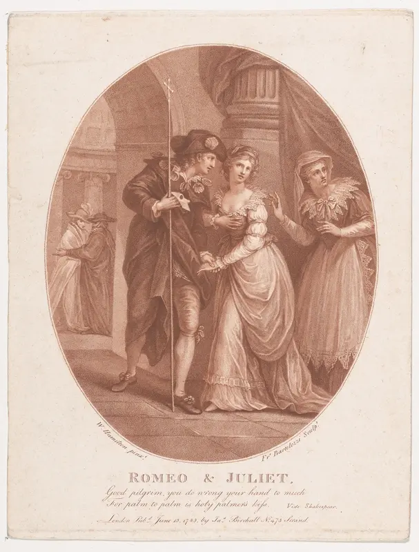 Romeo and Juliet at the Masquerade (Shakespeare, Romeo and Juliet, Act 1, Scene 5) Wall Art by Francesco Bartolozzi - High-Resolution Digital Print