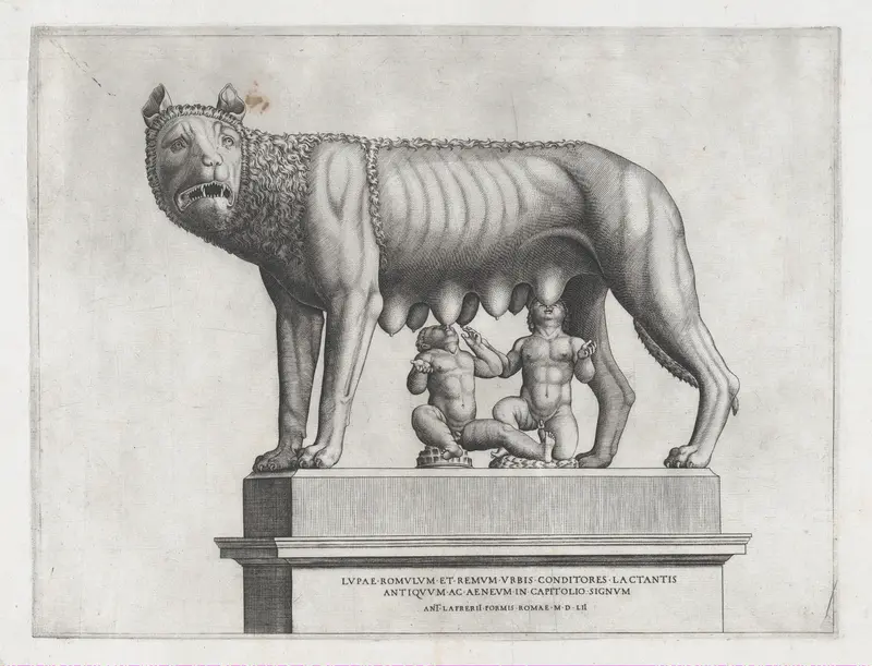 Romulus and Remus, from "Speculum Romanae Magnificentiae" Wall Art by Anonymous - High-Resolution Digital Print
