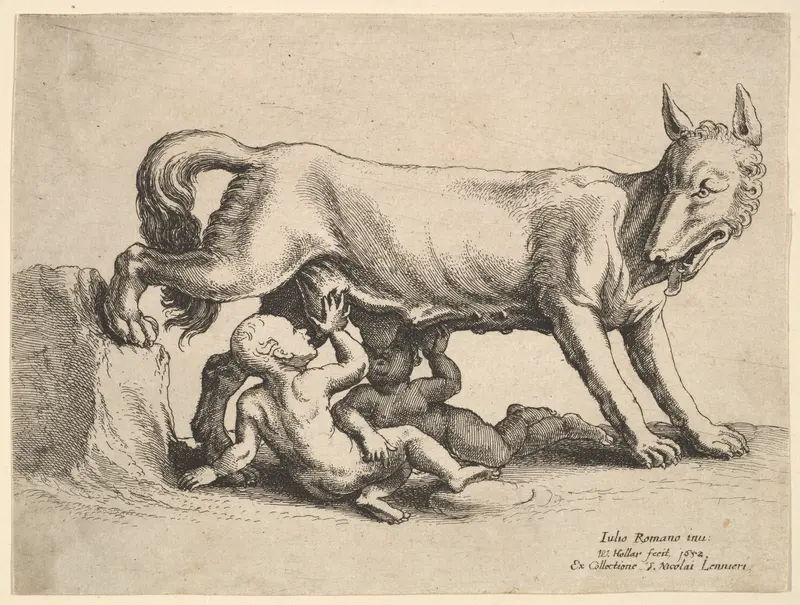 Romulus and Remus Wall Art by Wenceslaus Hollar - High-Resolution Digital Print