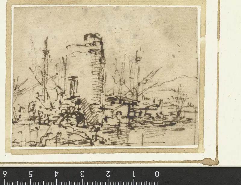 Ronde toren aan een haven Wall Art by Salvator Rosa - High-Resolution Digital Print