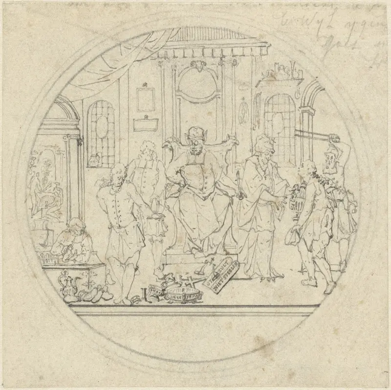 Ronde voorstelling met allegorie Wall Art by Bernard Picart - High-Resolution Digital Print