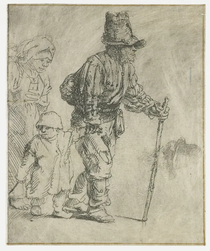 Rondtrekkende boerenfamilie Wall Art by Rembrandt van Rijn - High-Resolution Digital Print