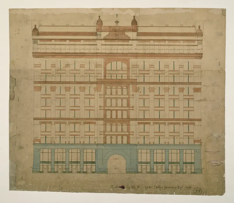 Rookery Building, Chicago, Illinois, LaSalle Street Elevation