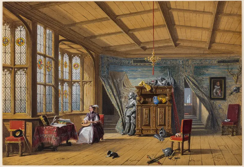 Room Leading to the Chapel, Knowle, Kent Wall Art by Joseph Nash - High-Resolution Digital Print