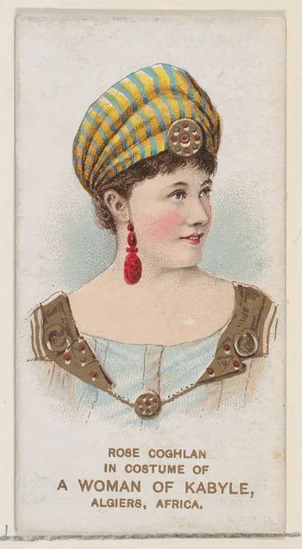 Rose Coghlan in Costume of a Woman of Kabyle, Algiers, Africa, from the set Actors and Actresses, First Series (N70) for Duke brand cigarettes Wall Art by W. Duke, Sons & Co. - High-Resolution Digital Print