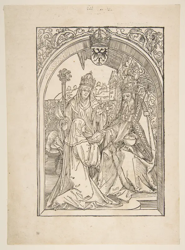 Rosvitha Presenting the Comedies to the Emperor Otto I, from the opera "Hrosvita" Wall Art by Albrecht Dürer - High-Resolution Digital Print