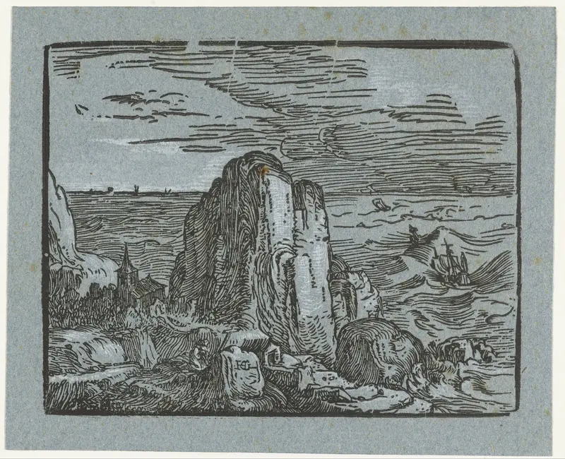 Rots aan een kust Wall Art by Hendrick Goltzius - High-Resolution Digital Print