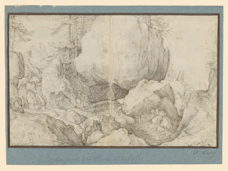 Rotslandschap met rivier Wall Art by Roelant Savery - High-Resolution Digital Print